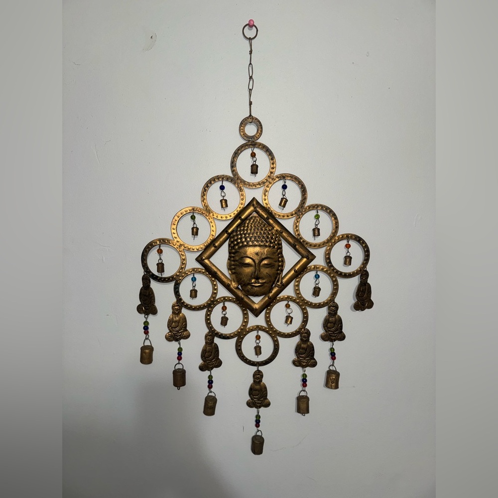Buddhist Temple Bell Wind Chime with Glass Beads